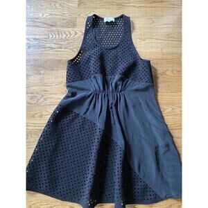 3.1 PHILLIP LIM Sleeveless Dress Black Punch Holes Sz 2